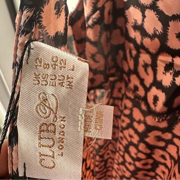 Club L London Asos leopard pink low back cami sleeveless maxi dress size 12 - Picture 7 of 8